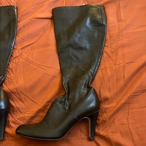 Enzo Angiolini Black Leather Heeled Boots
